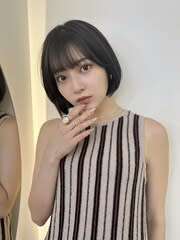 韓国レイヤーボブシースルーバングミニボブ