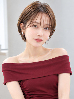 【藤枝】大人可愛い丸みショート×シースルーバング