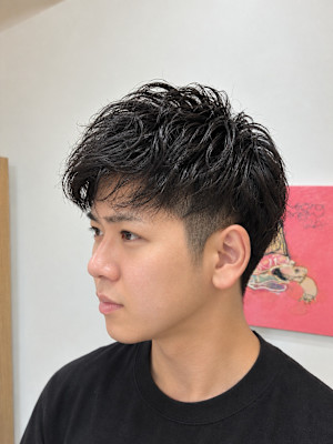 メンズツイストスパイラル×束感ショート