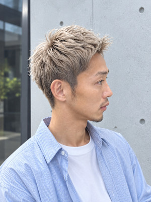 メンズショートカット×ハイトーン