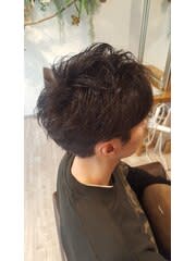 無造作パーマのメンズショート