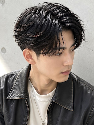 銀座メンズヘアダウンバングスペインカールツイストスパイラル