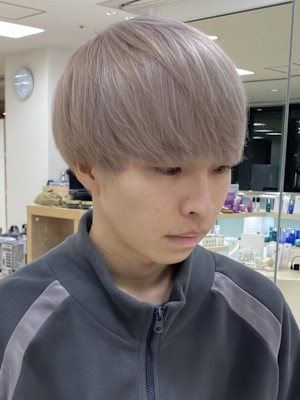 銀座メンズデザインカラーダブルカラーベージュニュアンスウルフ