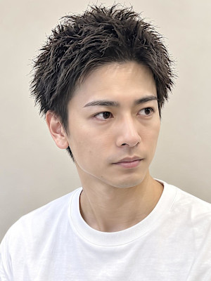 銀座メンズヘアダウンバングスペインカールツイストスパイラル