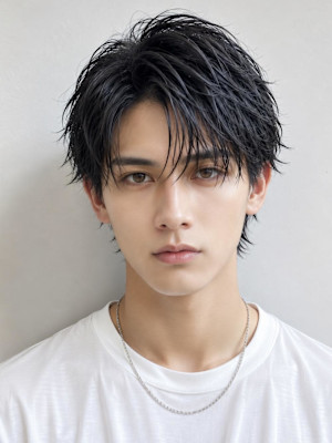 銀座メンズヘアダウンバングスペインカールツイストスパイラル