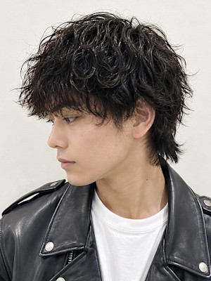 銀座メンズヘアダウンバングスペインカールツイストスパイラル