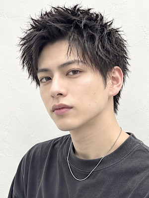 銀座メンズヘアダウンバングスペインカールツイストスパイラル