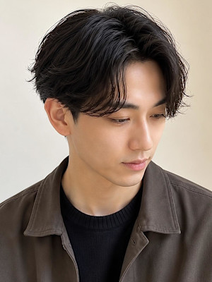 銀座メンズヘアダウンバングスペインカールツイストスパイラル
