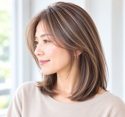 艶感ストレートの大人ミディアム