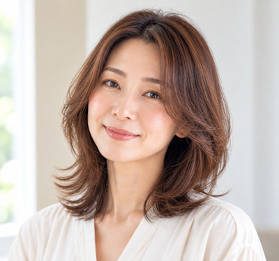 くびれレイヤーで魅せる大人のミディアム