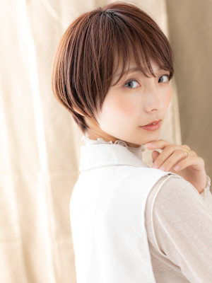 プレトワカラーブリーチなし小顔ナチュラルショート30代40代