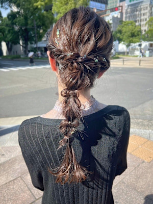 栄美容室編み下ろしアレンジ/二次会/結婚式/お呼ばれ/同窓会