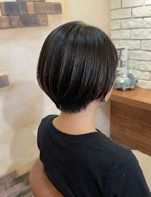 丸みが美しいナチュラルショートボブ【550スタイル】