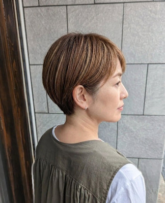 30代40代50代＊大人小顔ショートボブ/絶壁解消/丸み[池