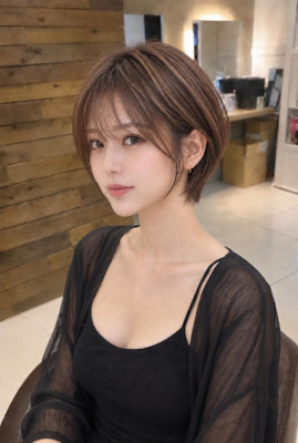 白髪ぼかしハイライト×大人くびれショート