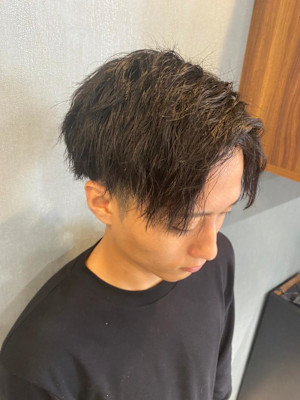 メンズショート×ニュアンスパーマ