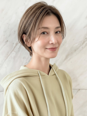 大人ナチュラル白髪ぼかしハイライト/40代ブリーチ秋p1