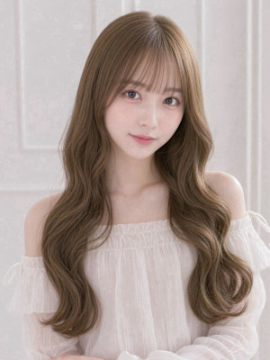 ダブルカラー内巻きロングヘアバタフライカットおくれ毛カット◎