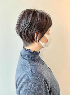 ◇大人可愛い40代50代60代ショートボブショート白髪ぼかし