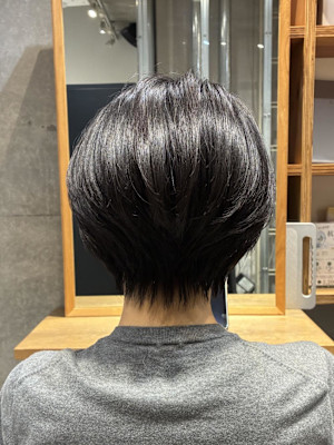 ◇大人40代50代60代ショートボブ丸みショート白髪ぼかし