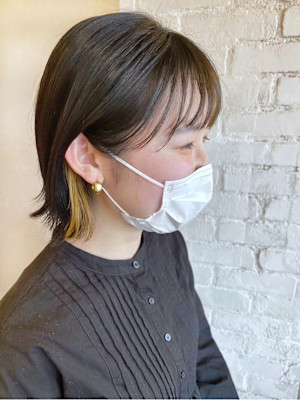 名古屋栄美容室 インナーカラー/イヤリングカラーベージュ
