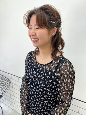 名古屋栄美容室 ハーフアップアレンジ/結婚式ヘアアレンジ