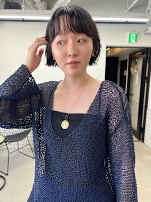 名古屋栄美容室 癖毛を活かしたニュアンスボブ/パーマ風カット