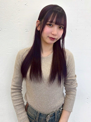 名古屋栄美容室 ブリーチなしパープルブラウン/髪質改善