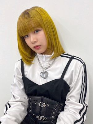 名古屋栄美容室 ハイトーンイエロー/鎖骨ミディアム