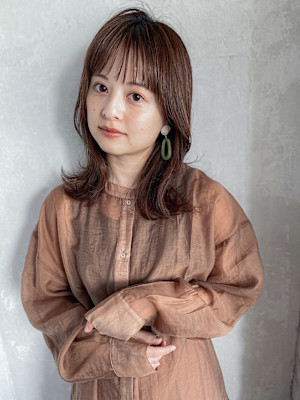 名古屋栄美容室 小顔レイヤーカット×ココアブラウン