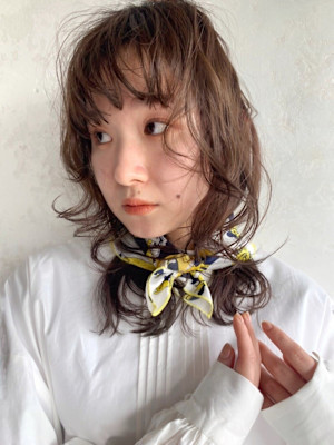 名古屋栄美容室 ゆるパーマ×レイヤーミディアム