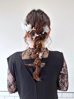 名古屋栄美容室 パーティーヘアセット×ポコポコアレンジ