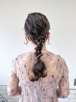 名古屋栄美容室 パーティヘアセット×編み下ろしアレンジ