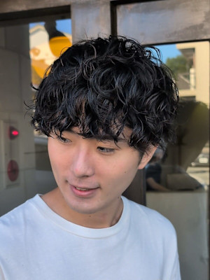 刈り上げマッシュ×王道スパイラルパーマ