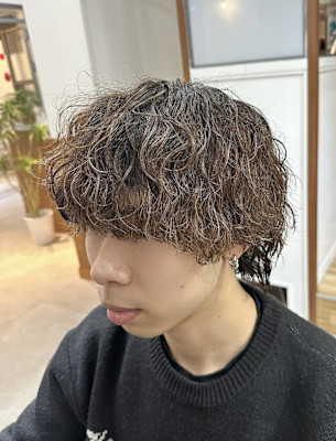 波巻きパーマ