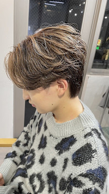 ハイライト×毛流れセンターパート