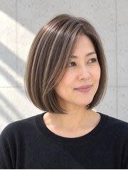 大人女性の艶髪ナチュラルボブ