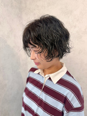 石橋阪大前/髪質改善/ボブパーマ/コテ巻き風パーマ/ショート