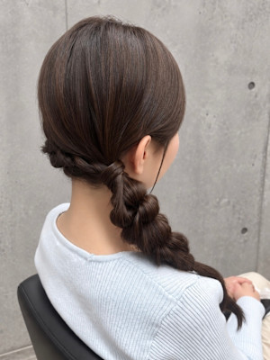 ポコポコ編み下ろしヘアー