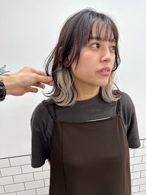 名古屋栄美容室 インナーカラーベージュ/顔まわりレイヤー