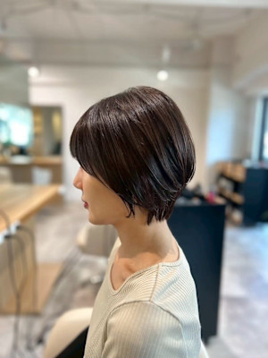 ナチュラル暗髪ショートヘア大人可愛い20代30代40代◎