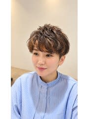 束感マッシュショート × ニュアンスパーマ