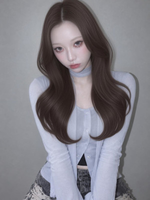 大人可愛い韓国風くびれロング
