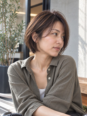 池袋 30代 髪質改善｜大人ショートボブ×顔まわりレイヤー