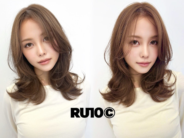 RU10C ブリーチなしダブルカラー/白髪ぼかしハイライト/酸性ストレート(ルージュシー)