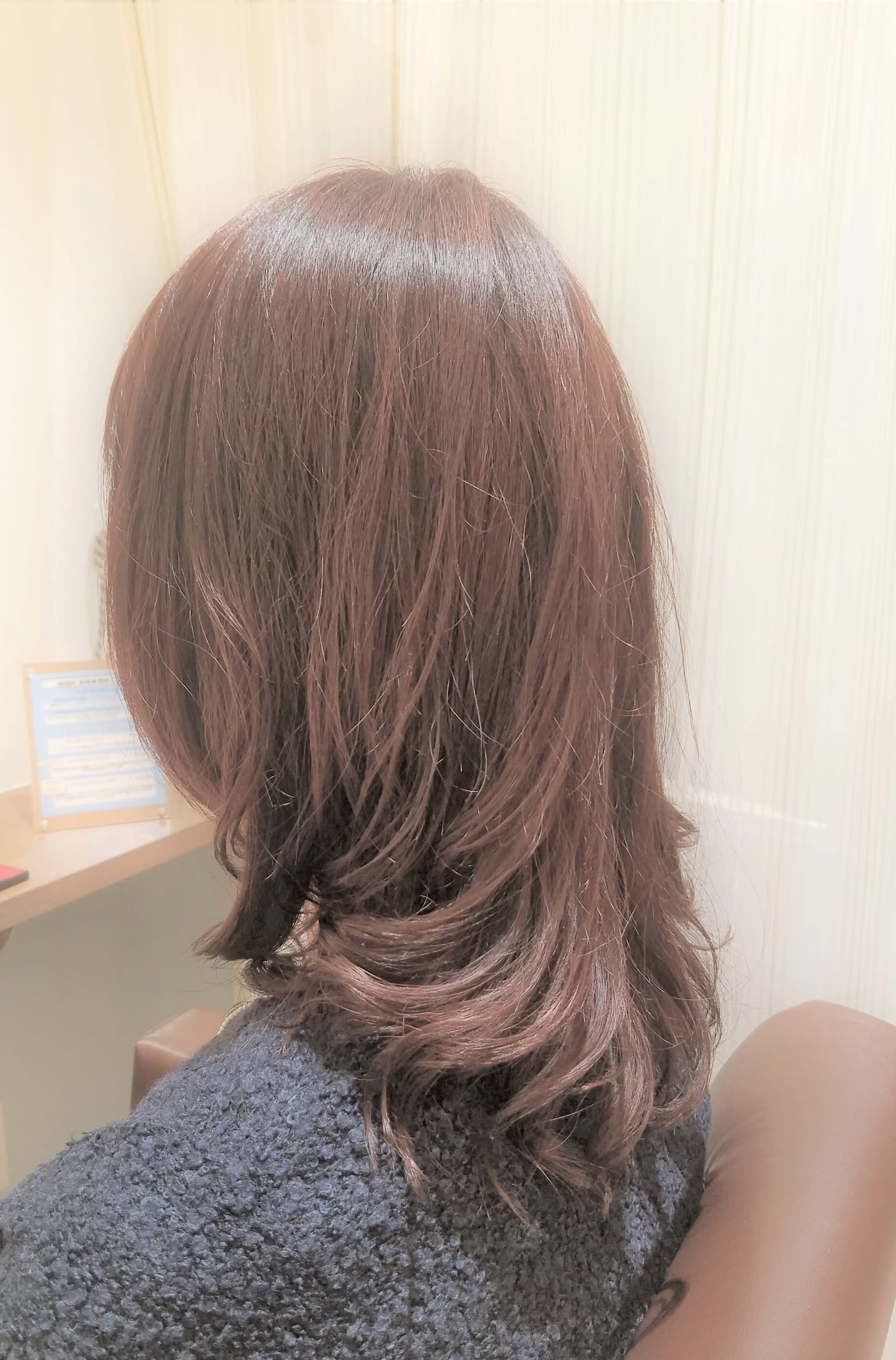 ange for hair【アンジューフォーヘアー】のスタイル紹介。ツヤ髪☆ショコラピンクカラー