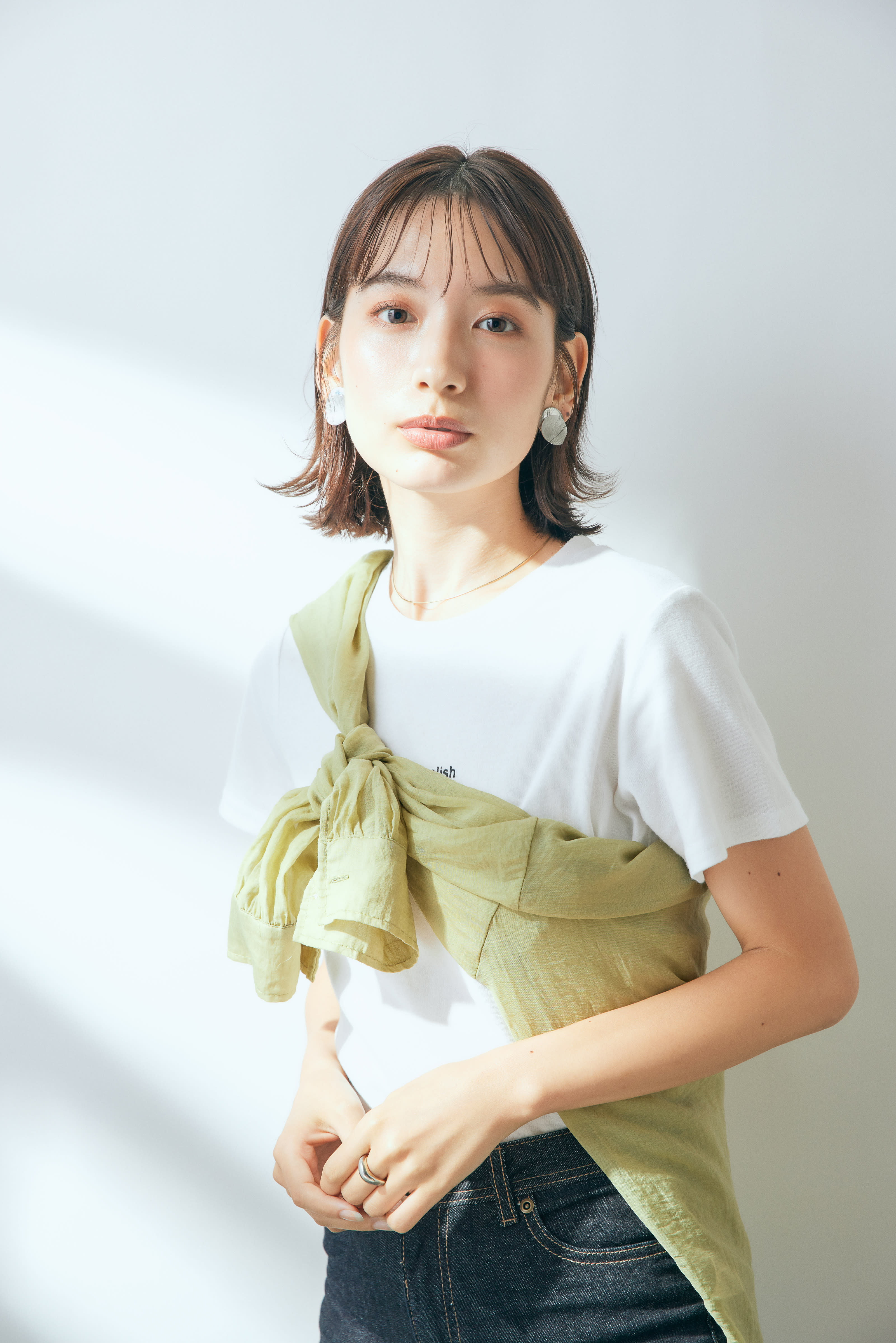 Claude MONET 池袋店【クロードモネ】のスタイル紹介。オレンジカラー耳かけ前下がり小顔大人ボブ　10代20代30代