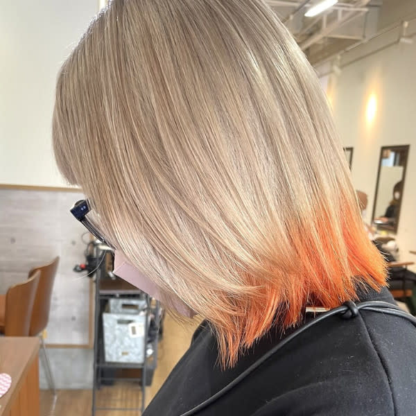 LUCK Hair Space【ラックヘアスペース】【ラックヘアスペース】のスタイル紹介。裾オレンジ_LUCK HAIR SPACE