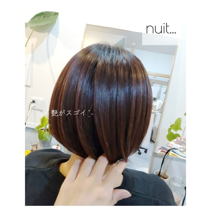 hair  and  eyelash    nuit...【ヘアアンドアイラッシュ  ニュイ】のスタイル紹介。艶カラー