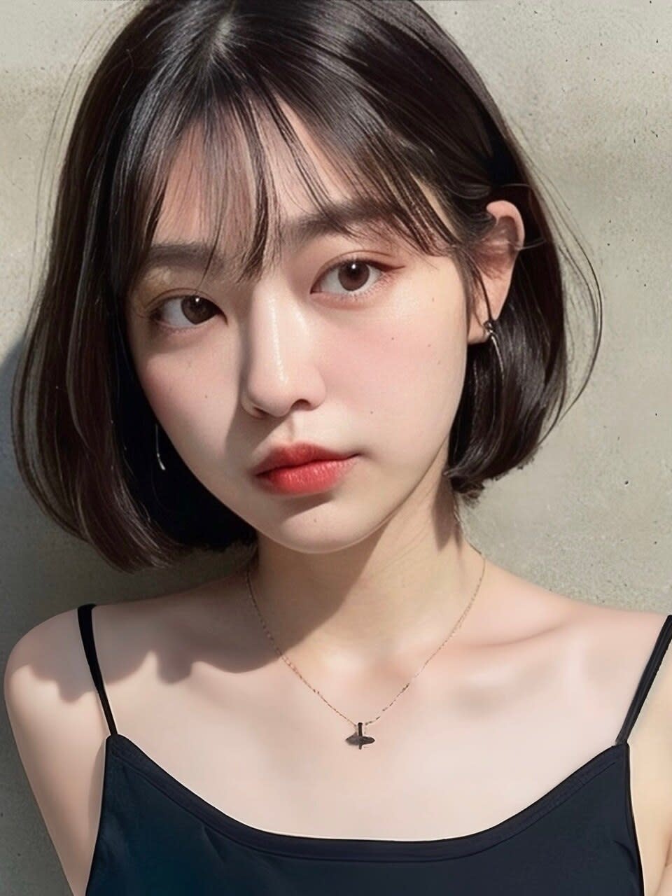 Hair make NOISM ekolu【ヘアアンドメイク　ノイズ　エコル】のスタイル紹介。顎ラインボブ/ダークグレージュ